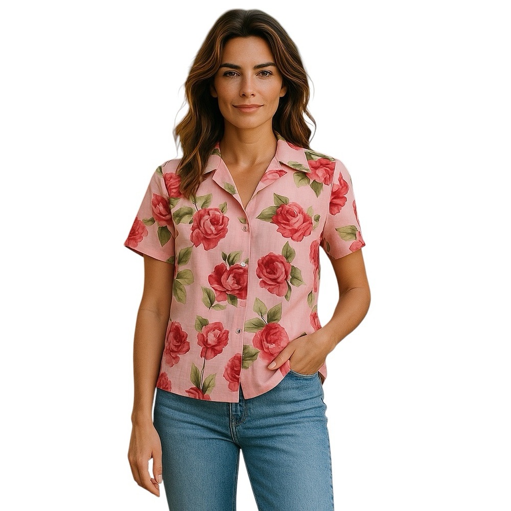 Liz Claiborne Pink Floral Button-Down Shirt